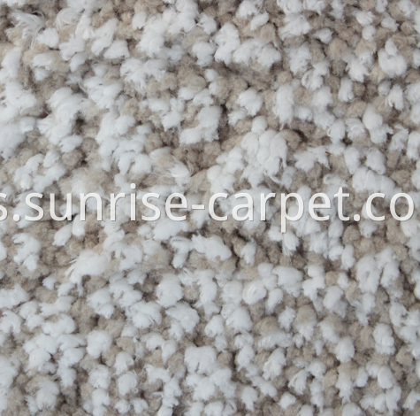 Microfiber Shaggy Rug Beige and White color mix